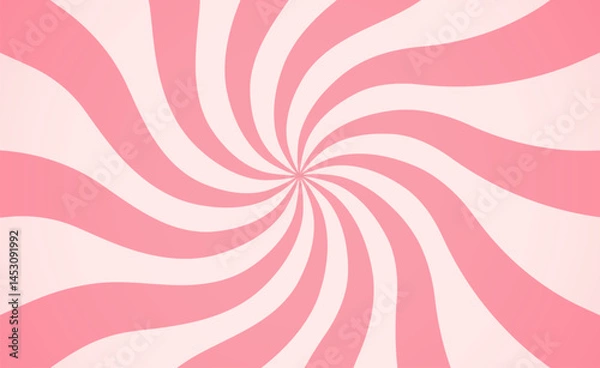 Obraz Candy cream background pink pattern. Candy ice cream texture swirl spiral sweet strawberry vector cartoon wavy backgound