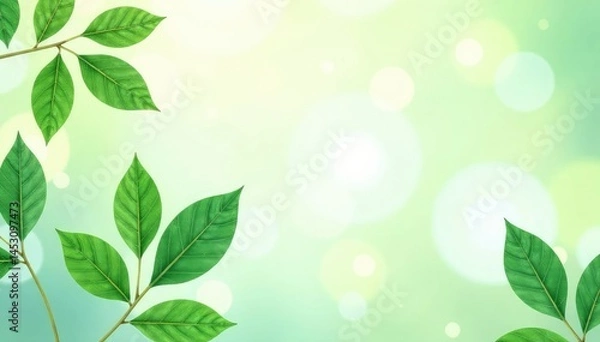 Fototapeta Subtle repeating foliage motif, delicate green and white hues , foliage, elegant, plant