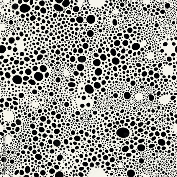 Fototapeta Vector seamless pattern. Abstract spotty texture. Natural monochrome design. Creative background with rounded spots. Decorative organic swatch.