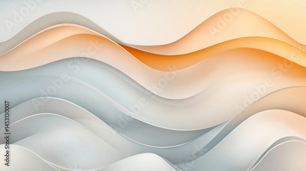 Fototapeta abstract waves, gold and cream tones, metallic texture, flowing pattern, elegant design, luxury background, wavy lines, smooth gradients, reflective highlights, modern abstraction