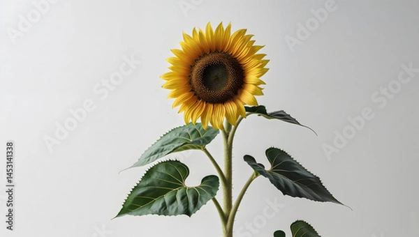 Fototapeta Single Sunflower Minimalist Portrait.Generated with AI