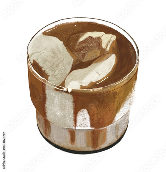 Obraz Ice cream coffee Einspanner coffee vector design