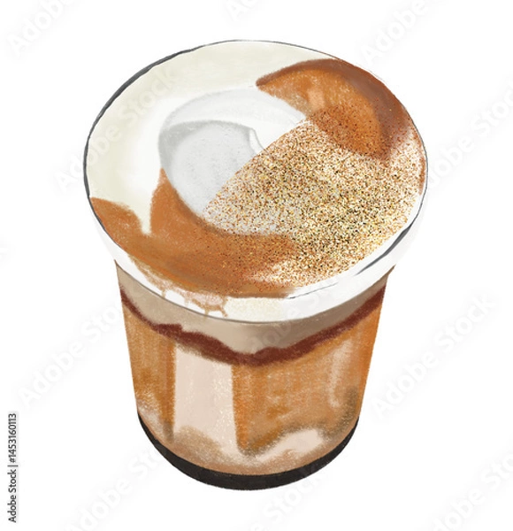 Obraz Ice cream coffee Einspanner coffee vector design