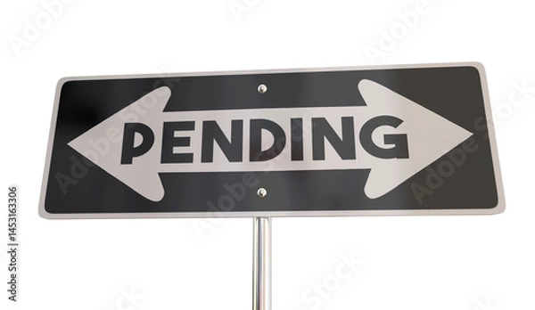Fototapeta Pending Road Question Mark Awaiting Answer Approval Limbo Status 3d Illustration
