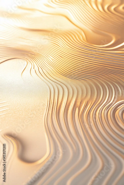 Fototapeta abstract waves, flowing shapes, layered design, smooth texture, gradient background, minimal art, fluid motion, wavy lines, organic form, digital illustration, soft curves, dynamic pattern, 3D effect,