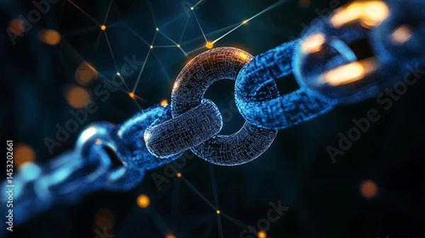 Obraz A digital lock symbolizing blockchain security in a virtual world (1)