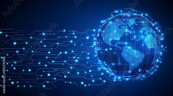 Obraz Global network connection, digital world (1)