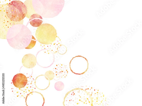 Obraz 暖かい色の抽象的な丸の背景イラスト