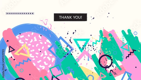 Fototapeta Abstract universall header. Modern graphic design. Hand Drawn creative geometric textures. Web, poster, invitation, brochure, business card design idea. Vector trendy illustration.