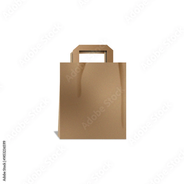 Obraz mockup template design with vector illustration of blank paper bag 6