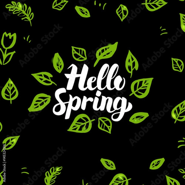 Fototapeta Hello Spring Greenery Design
