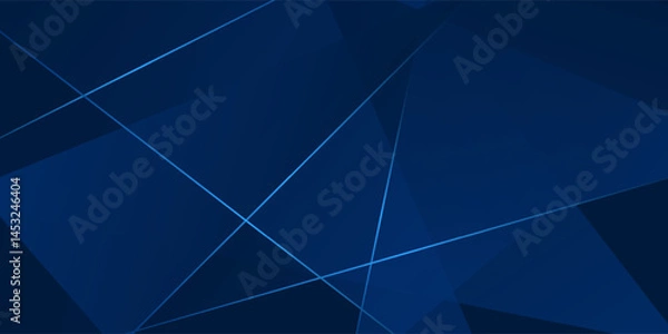 Fototapeta Abstract futuristic dark blue background with light and shadow. Eps10 vector