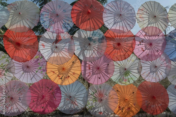 Fototapeta seamless pattern with umbrellas