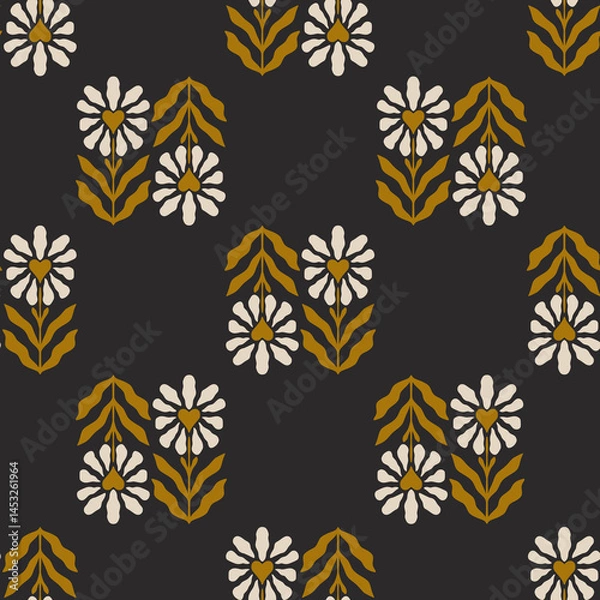 Obraz Hand drawn floral ethnic seamless pattern design, seamless abstract floral pattern