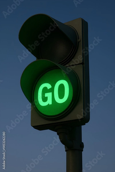 Obraz green traffic light