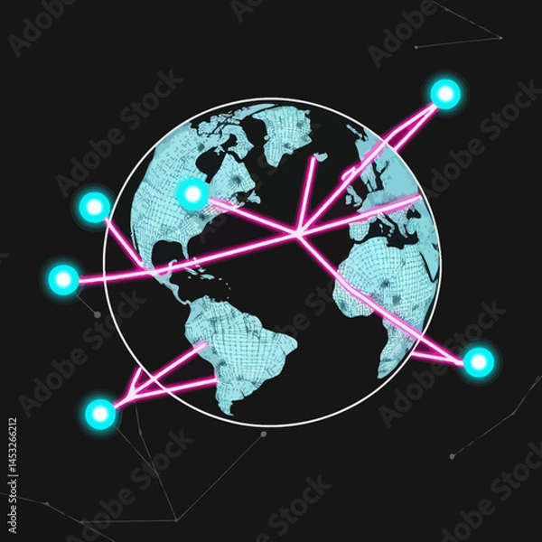 Fototapeta Illuminating the Digital World's Connectivity