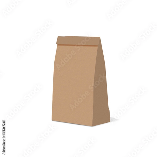 Obraz mockup template design with vector illustration of blank paper bag 9