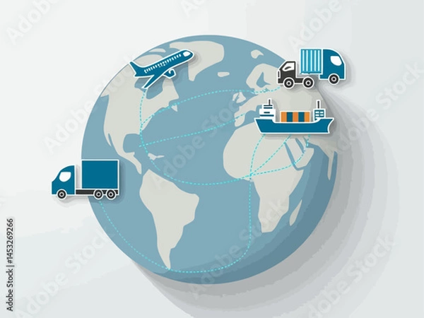 Fototapeta Worldwide Logistics and Distribution Concept