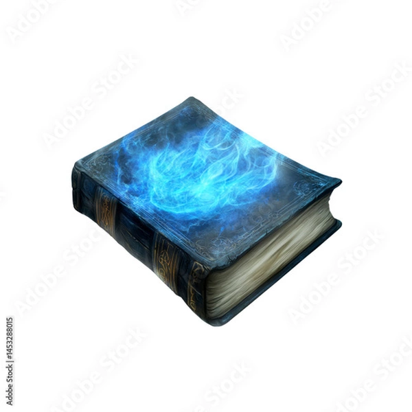Fototapeta Enchanting Ancient Book with Glowing Blue Magic