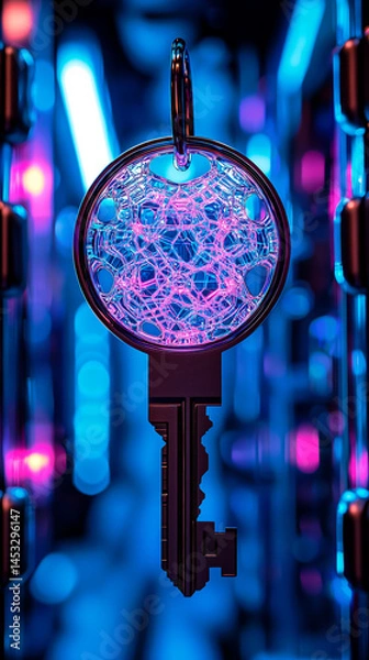 Fototapeta Quantum Encryption Key