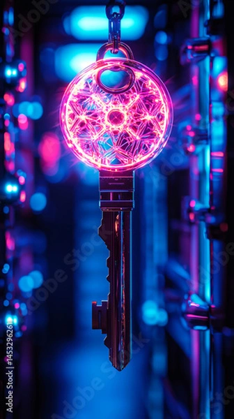 Fototapeta Quantum Encryption Key