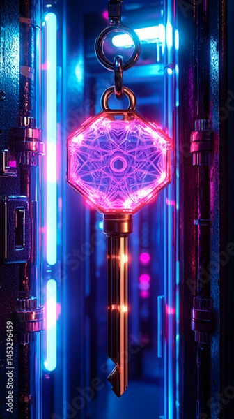 Fototapeta Quantum Encryption Key