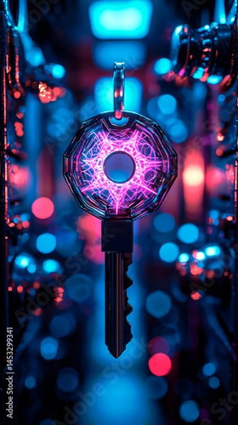 Fototapeta Quantum Encryption Key