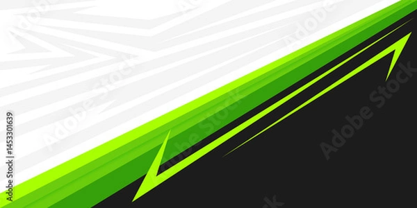 Fototapeta Green Line Background with Edgy Geometric Shapes and Sharp Edge