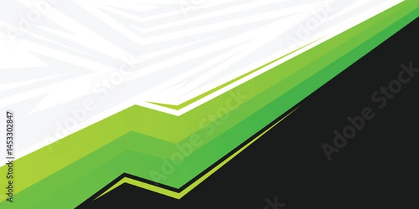 Fototapeta Green Stream Line Background with Edgy Geometric Shapes and Sharp Edge