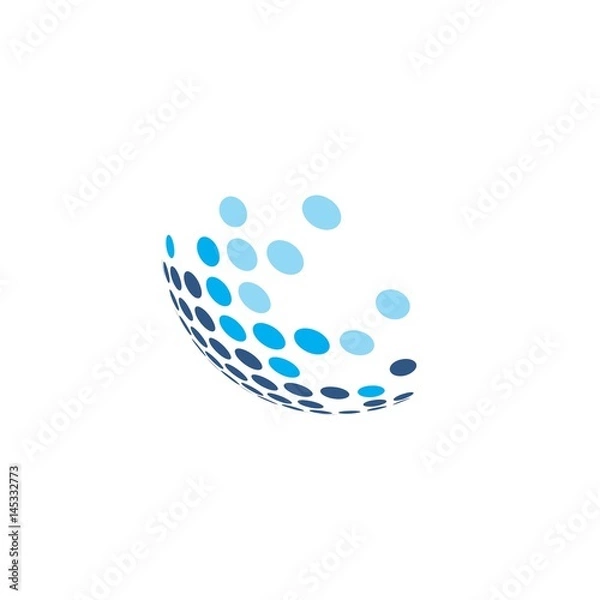 Obraz abstract blue sphere icon logo