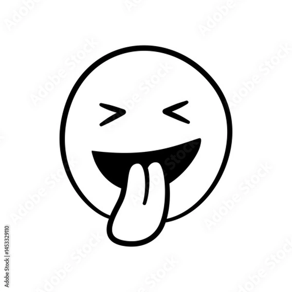 Obraz Hand Drawn Doodle Emoji Face. Vector Illustration