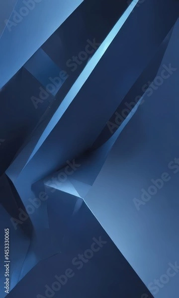 Fototapeta Abstract engineering design  Blue gradient, angular lines, sharp shapes , pattern, architecture, concept
