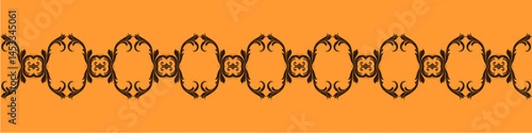 Fototapeta Elegant floral seamless pattern with intricate symmetrical designs. Perfect for wallpaper, fabric, textile, wrapping, background, or decorative use in digital and print projects.	