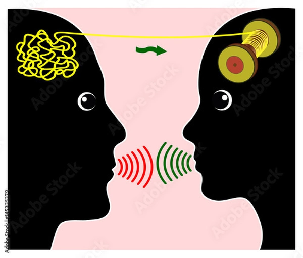 Obraz Talk Therapy. Person having conversation with therapist getting his personal problems sorted out