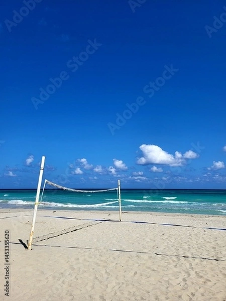 Obraz beach volleyball net on beach