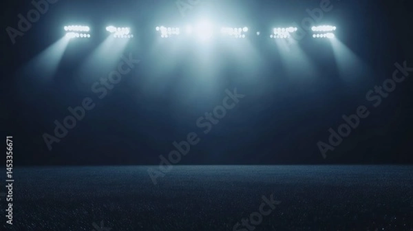 Obraz Bright stadium lights illuminate a dark field at night