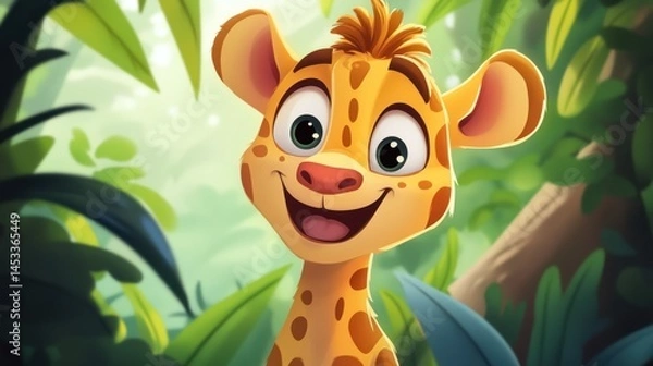 Obraz Cute giraffe cub in a jungle