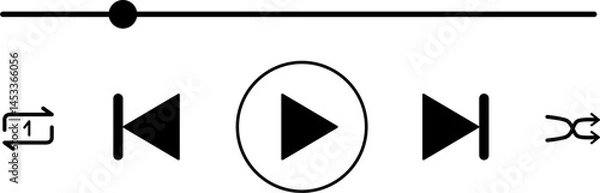 Fototapeta Music player interface illustration 