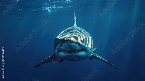 Fototapeta Great White Shark Encounter:  A Close-Up View
