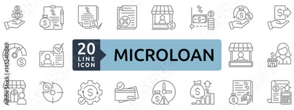 Fototapeta Microloan icon sheet 