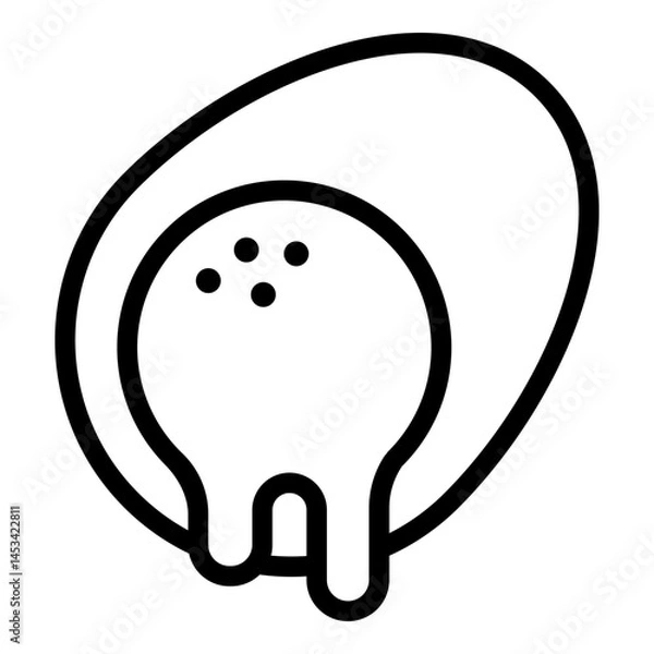 Obraz Boiled egg icon. Vector line icon