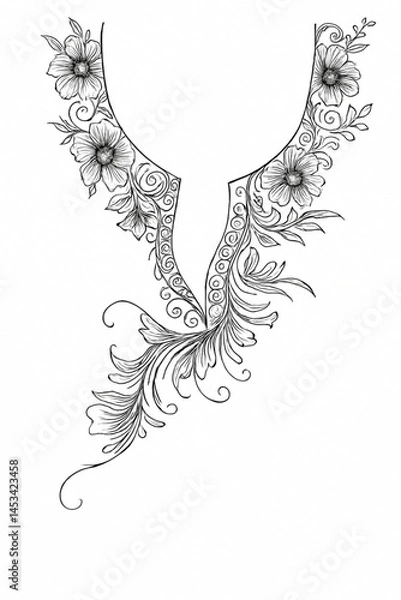 Fototapeta Hand  drawon design and hand drawon design love