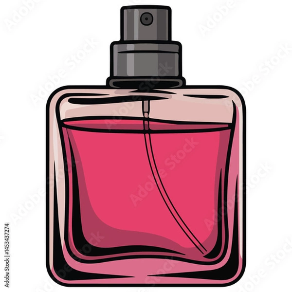 Obraz Perfume bottle fragrance isolated vector illustration on white background