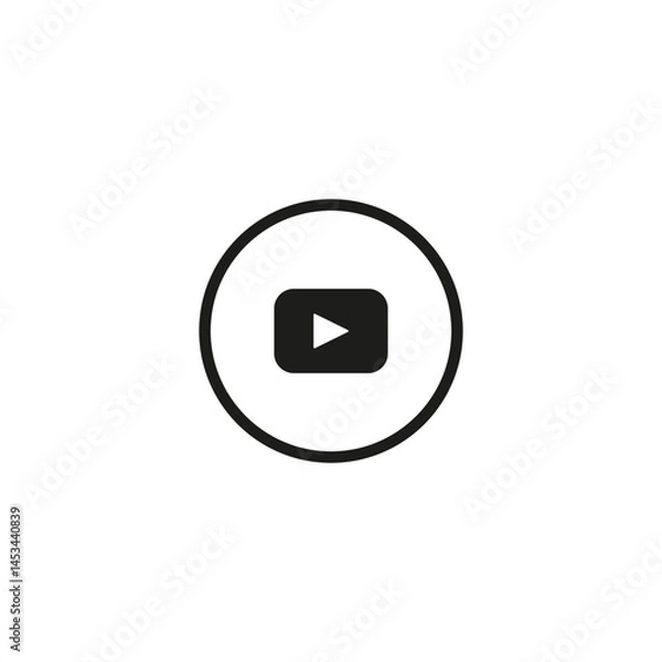 Fototapeta Play button icon. Black Play button icon on white background. Vector illustration