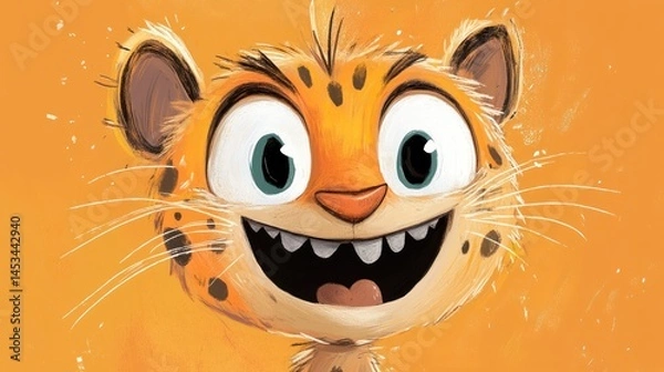 Obraz Happy cartoon cheetah face