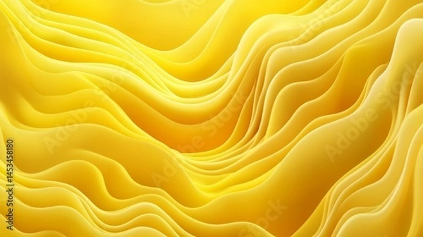 Fototapeta Abstract yellow silk texture background with flowing, wavy patterns and smooth gradients. Luxury design, yellow elegance, abstract background