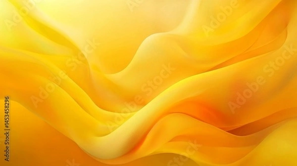 Fototapeta Abstract yellow silk texture background with flowing, wavy patterns and smooth gradients. Luxury design, yellow elegance, abstract background