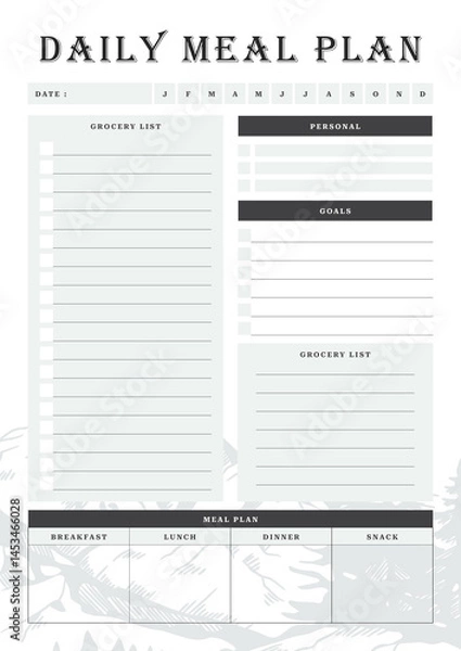 Obraz Daily Meal Planner