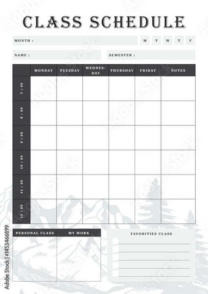Obraz Class Schedule
