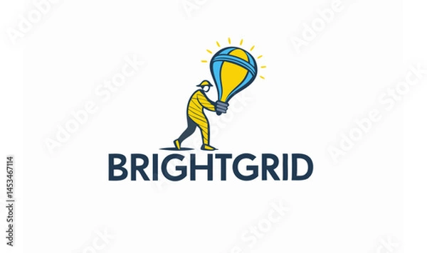 Fototapeta Electric company logo with unique style  